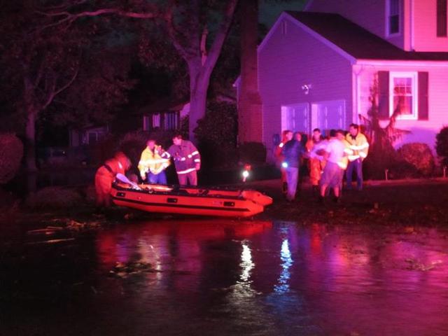 BPFD helping evacuate south of Middle RD during Sandy